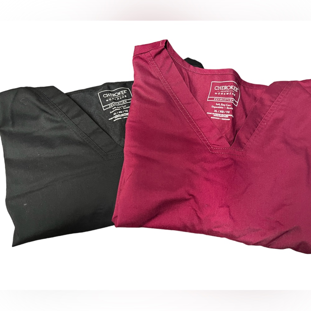 Pair of Cherokee Revolution Scrub Tops in XL